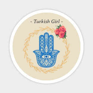 Turkish Girl Hamsa Magnet